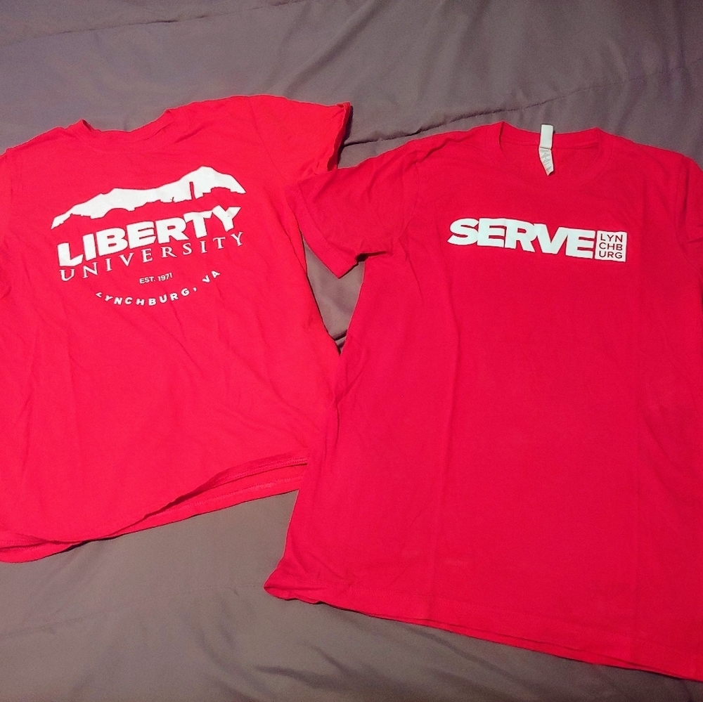 Gildan Liberty University red unisex tshirt bundle